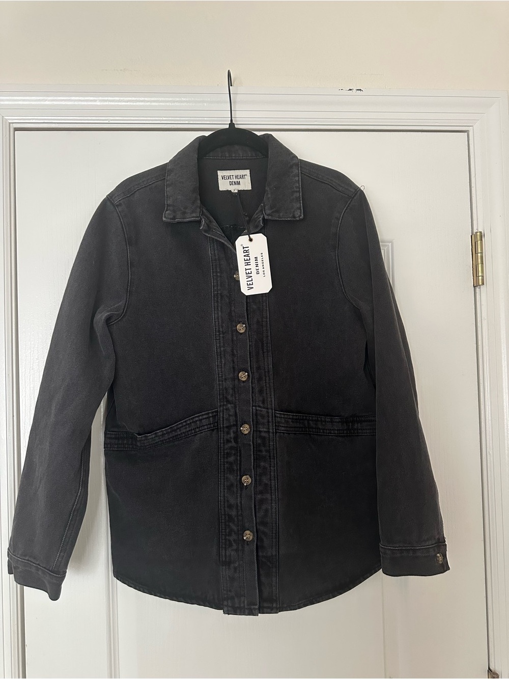 Velvet Heart Black Washed Denim Jacket NWT